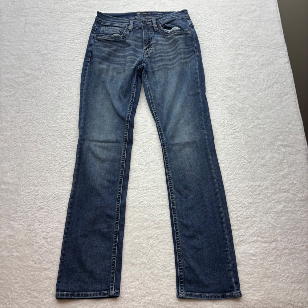 BKE Jake Straight Leg Jeans Mens 30x34 Dark Wash Stretch Denim Blue